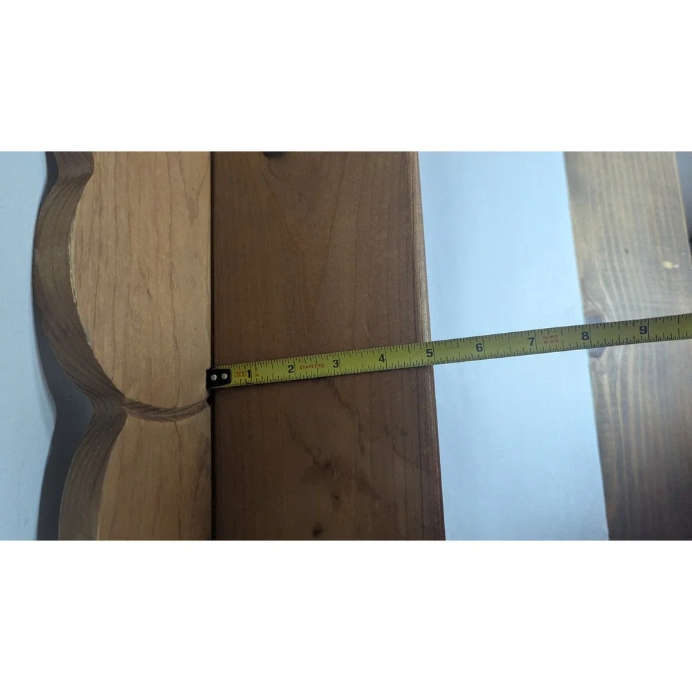 Vintage Rustic Wood Triple Heart Wall Shelf 3 Peg‎ Hooks Farmhouse Cottage Decor